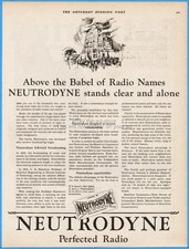 1925 Neutrodyne Radio Hazeltine Corp Stevens Institute of Technology Babel Ad picture