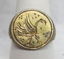 RARE 14th-15th century SILVER MEDIEVAL STORK SIGNET RING COA picture
