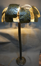Brutalist Brass Palm Tree Floor Lamp 1920 Hollywood Regency Maison Jansen Style picture