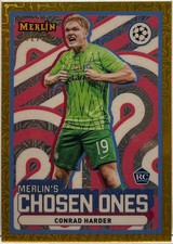 Conrad Harder 2/50 Rookie Merlin's Chosen One Gold Mojo Topps Merlin UCC 2024/25 picture