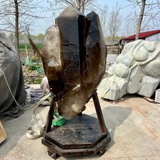 1373LB Extra Large Natural Smoky Quartz Crystal Cluster Raw Stone Decor picture