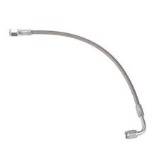 VekAuto AN3 Braided Steel Turbo Oil Feed Line 90 Degree 12 Inch, Silver Tone picture