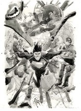KERON GRANT DC COMICS ABSOLUTE SUPERMAN ORIGINAL ART COVER INK picture