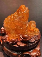 1860g Rare TOP Natural Copper Rutile Quartz Toad Carved Crystal Reiki Decor picture