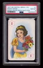 PSA 8 SNOW WHITE 1937 Castell Bro. ROOKIE CARD Red Number White Star SPECTACULAR picture