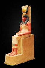 Very Large statue of Egyptian Goddess ISIS wearing sun disk picture
