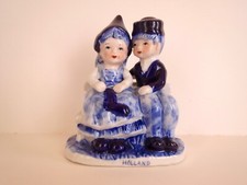 BEAUTIFUL***Blue DELFT FIGURINE***Holland***Boy And Girl Hugging***5