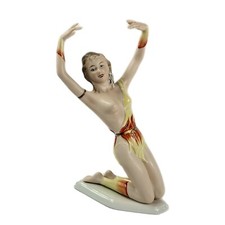 Rare Wallendorf Germany Porcelain Risque Woman Dancer Figurine 9