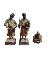 THREE ORIENTAL FIGURES. GEORGE HEYDE (?). PAINTED METAL. GERMANY. 19TH-20TH. picture
