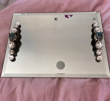 Gorgeous Vanity Mirror Tray Encrusted with Various Crystals/Blue Tiger's Head picture