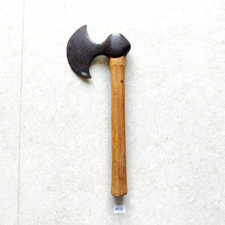 18c Antique Islamic Indo Persian Mughal Steel Crescent Axe Very Smooth Rare AX3 picture