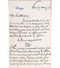 BARBEY D'AUREVILLY Jules, writer. Autograph Letter S. (G 3699) picture