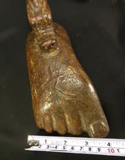 X-RARE Chinese Jade Statue of Buddha's Foot & Dragon King's Journey Immortality picture
