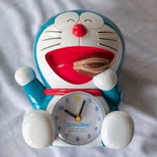 Doraemon Vintage Alarm Clock Eating Dorayaki Heisei Retro Rare Kawaii Working picture