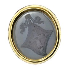 Henry Greville Earl of Warwick Brooke Gold Armorial Intaglio Wax Seal Matrix FOB picture