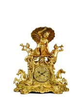 SUPER CLEARANCE $75000 19THC LARGE MUSEUM QTY FRENCH BRONZE CLOCK W/ CHILDREN picture