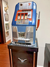 Mills Blue Bell 5 Cent 1940's Slot Machine Watch Video, stand. Works, Cherry picture
