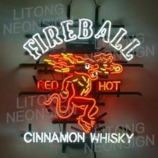 Fireball Cinnamon Whisky Neon Signs Glass Beer Bar Cave Pub Decor Gift 24