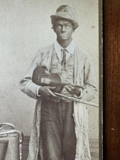 ID'D Banjo Guitar Player Musician INDIANA 1880s Cabinet Card Photo picture