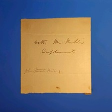 John Stuart Mill Autograph “With Mr Mill’s Compliments” 19th C Philosopher picture