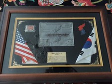 Korean War 50th Anniv DMZ Wire Framed Shadow Box American Legion Presentation  picture