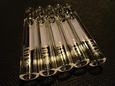 5 (Five) 12mm Clear Glass Bat One hitter bat Large Chillum High Quality RYOT picture