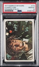1977 PANINI STICKERS STAR WARS (ITALY) #173 A HAPPY LUKE PSA 10 picture