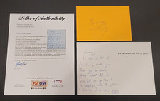 Extremely Rare CHRIS FARLEY Hand Written Signed Greeting Card-TOMMY BOY-SNL-PSA picture