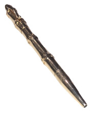 14K Solid Yellow Gold Unique Bamboo Design Double Sided Pen & Led Pencil picture