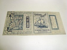 Circa 1880s F. F. Adams Tobacco Arabian Cut Plug Wrapper, Milwaukee, Wisconsin picture