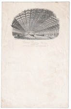 RARE Engraved Illus 4pg Letter Stationary Birmingham UK Railway Station  1850s picture
