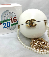 Chanel VIP Limited Coco Mark Rhinestone Pearl Ball 2way Chain Shoulder Bag w/BOX picture