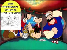 Popeye the Sailor Pro #1 Casino Night Hand-Painted Cel & Signed Color code image picture