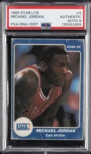 1985 STAR LITE #4 MICHAEL JORDAN PSA AUTHENTIC AUTO 9 picture