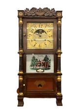 Rare Birge, Case & Co Triple Decker Scroll Shelf Clock, Weight Driven, Works picture