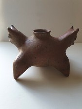 MUSEUM PRE-COLUMBIAN/ MAYAN TWO-HEADED DOG EFFIGY VESSEL POTTERY EXTREMELY RARE  picture