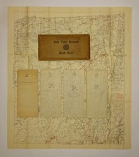 1893 CYCLISTS' ROAD MAP of New York (5 Maps) w/ Storage Pouch, Adirondacks etc. picture