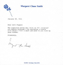 MARGARET CHASE SMITH - TYPED LETTER SIGNED 01/28/1991 picture