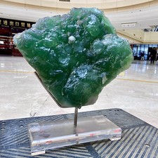 121.91LB  Natural rare large grain dark green translucent fluorite from hunan Ch picture