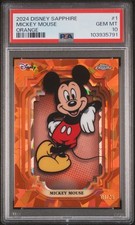 2024 Topps Chrome Disney Sapphire Mickey Mouse Orange 1/25 PSA 10 First Sapphire picture