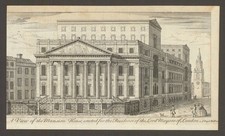 The Mansion House & St Stephen Walbrook, City of London 1748 old antique print picture