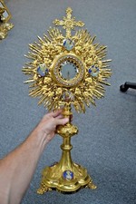 Older Traditional French Enameled Monstrance - 27