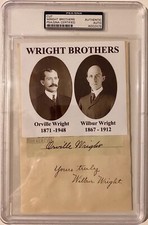 Orville & Wilbur - Wright Brothers Signed Piece - PSA picture