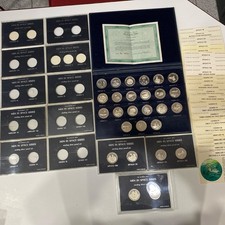 DANBURY MINT MEN IN SPACE SERIES STERLING SILVER COINS PROOF SET FIRST EDITION picture