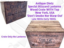 Antique Dietz Wood Crate w/Top New York Blizzard Lanterns 1800s-Early 1900s WH1 picture