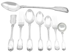 Antique Edwardian Sterling Silver Canteen of Cutlery (1906) picture