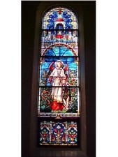 + Beautiful 9 window set of Church Stained Glass Windows + Shipping Available picture