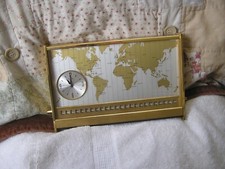 Vintage Lord Elgin World Time Zone Brass Cabinet Table Clock picture