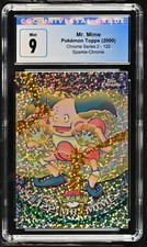2000 Topps Chrome Sparkle Pokemon Mr Mime CGC 9 Mint #122 Low Pop Rare picture