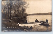 RPPC Real Photo Postcard Illinois Savanna Mississippi River Boat Wanda Madsen picture